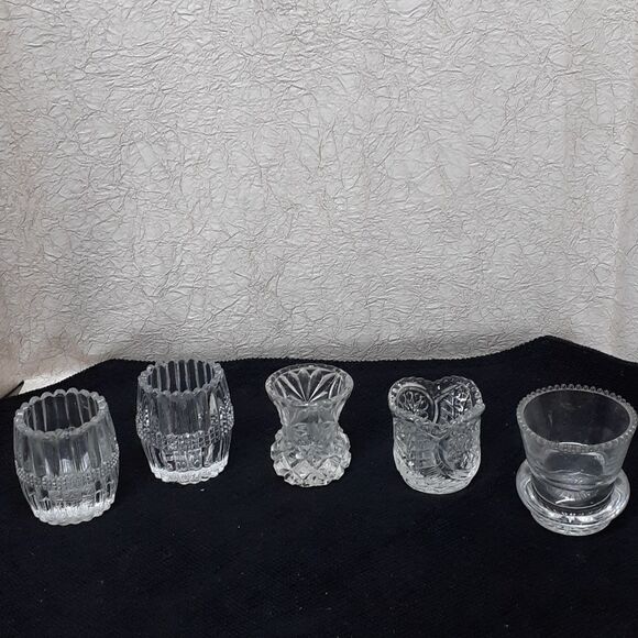 Vintage toothpick holders - Lot of 5 crystal/glass - Picture 1 of 10